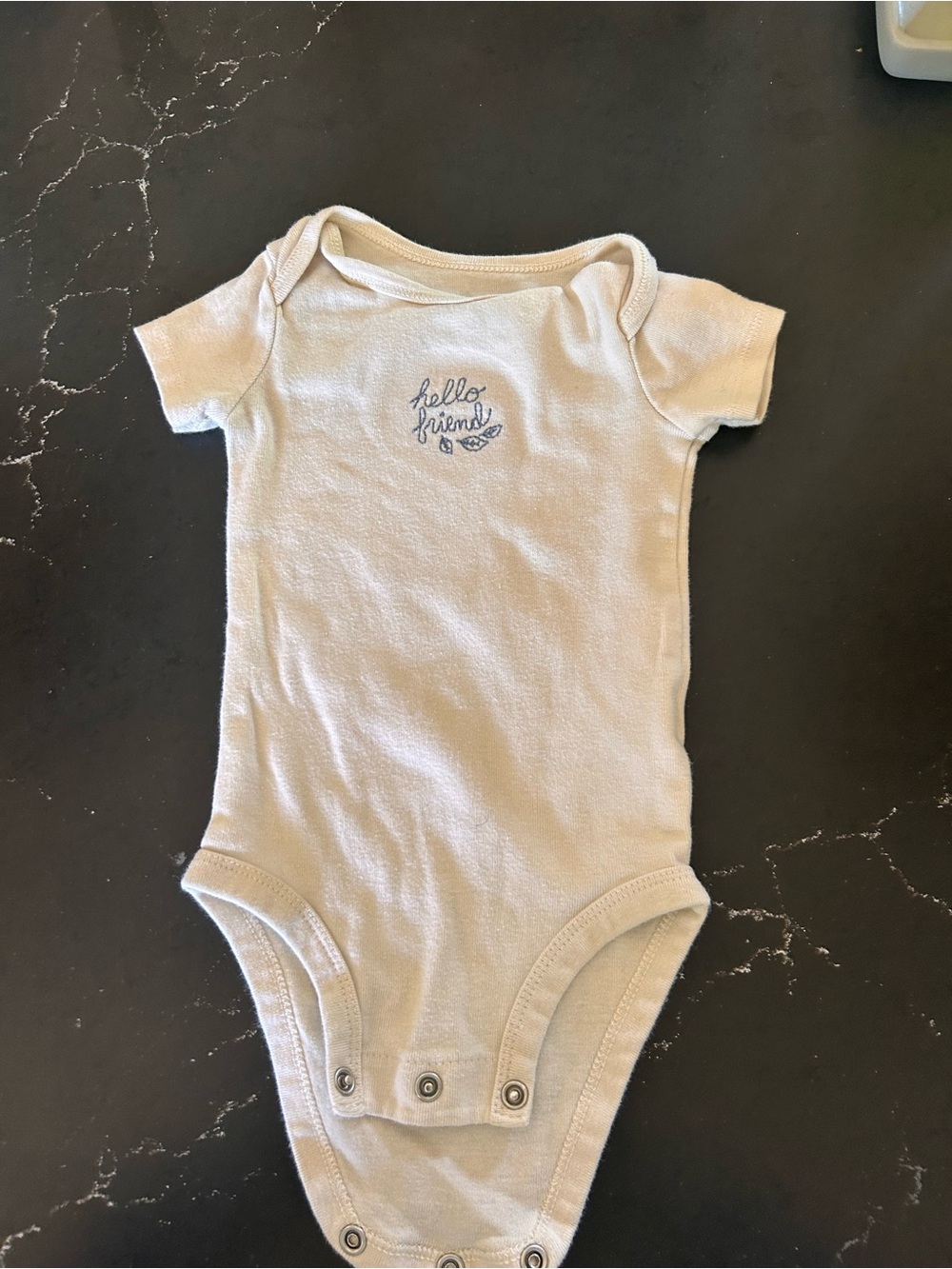 Carter's Cream 'Hello Friend' Short-Sleeve Bodysuit